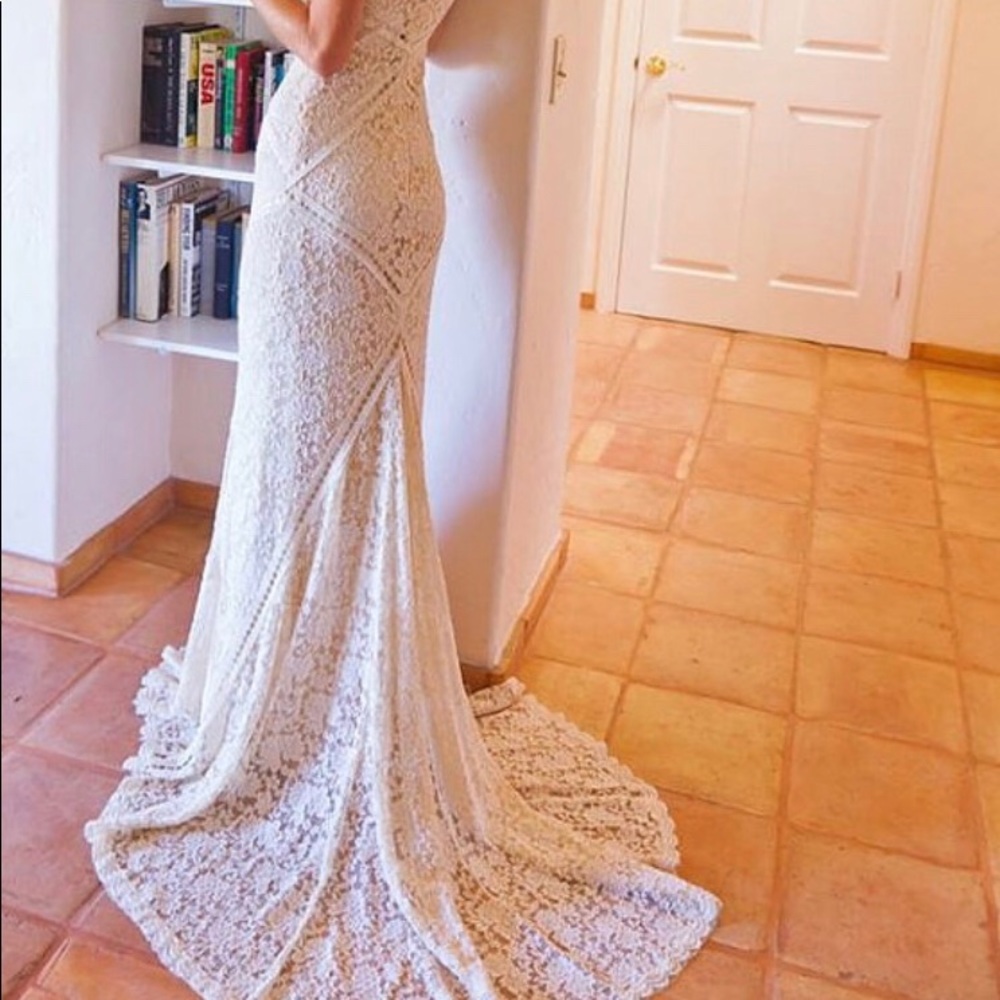 Bohemian Wedding Dress - Ivory - Lace